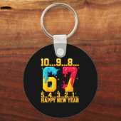 67 Happy New Year Six Seven Funny Countdown 2026 Schlüsselanhänger (Vorderseite)