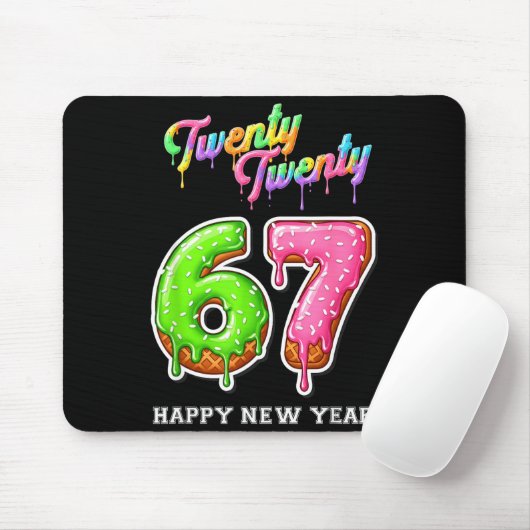 67 Happy New Year's Eve Six Seven Funny 2026 Brain Mousepad (Mit Mouse)