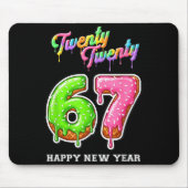 67 Happy New Year's Eve Six Seven Funny 2026 Brain Mousepad (Vorne)
