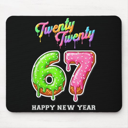 67 Happy New Year's Eve Six Seven Funny 2026 Brain Mousepad (Vorne)