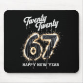 67 Happy New Year's Eve Six Seven Funny 2026 Brain Mousepad (Vorne)