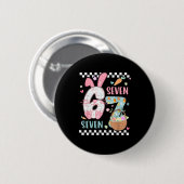 67 Hase sechs sieben Ostern 6 7 Ostern frohe Oster Button (Vorne & Hinten)