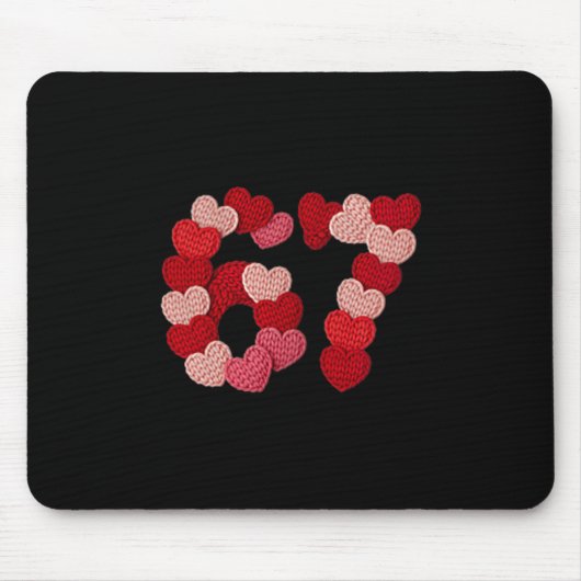 67 Herzen Pullover-Design für Valentinstag Liebe  Mousepad (Vorne)