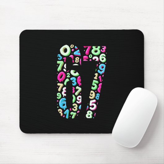 67 Hidden Meme Trending Gen Z Alpha Six Seven 6 7  Mousepad (Mit Mouse)