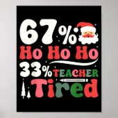 67% Ho Ho Ho 33% Teacher Tired Retro Christmas 67  Poster (Vorne)