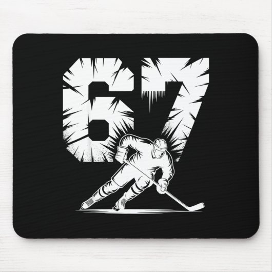 67 Hockey Cool Six Seven Gen Alpha Slang Winter St Mousepad (Vorne)