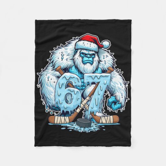 67 Hockey Drip Number Funny Meme Style Boys Graphi Fleecedecke (Vorderseite)