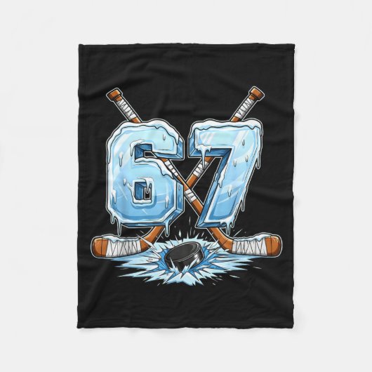 67 Hockey Drip Number Funny Meme Style Boys Graphi Fleecedecke (Vorderseite)