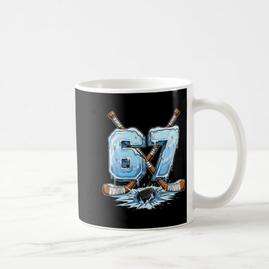 67 Hockey Drip Number Funny Meme Style Boys Graphi Kaffeetasse (Rechts)