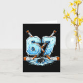 67 Hockey Drip Number Funny Meme Style Boys Graphi Karte (Gelbe Blume)