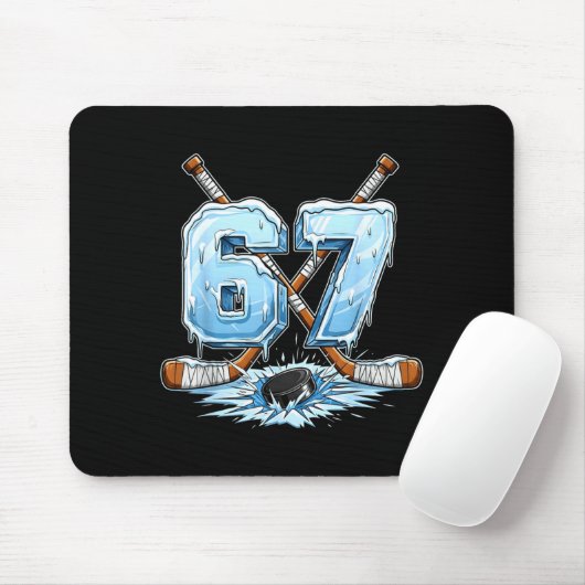 67 Hockey Drip Number Funny Meme Style Boys Graphi Mousepad (Mit Mouse)