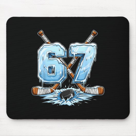 67 Hockey Drip Number Funny Meme Style Boys Graphi Mousepad (Vorne)