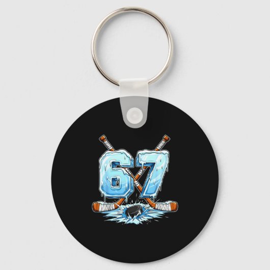 67 Hockey Drip Number Funny Meme Style Boys Graphi Schlüsselanhänger (Vorderseite)