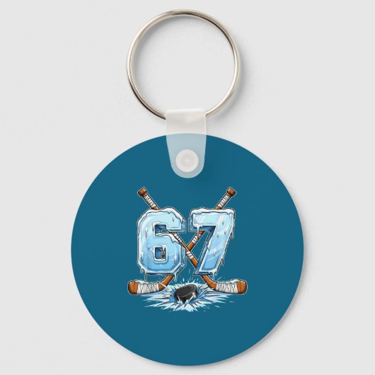 67 Hockey Drip Number Funny Meme Style Boys Graphi Schlüsselanhänger (Vorderseite)