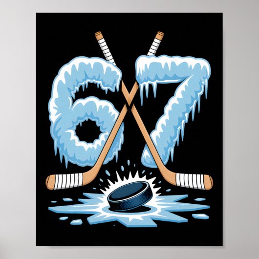 67 Hockey Drip Number Funny Meme Style Cool Graphi Poster (Vorne)
