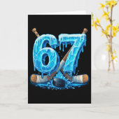 67 Hockey Drip Number Funny Meme Style Six Seven  Karte (Gelbe Blume)