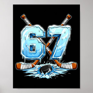 67 Hockey-Drip-Zahl Lustiger Meme-Stil Jungen Graf Poster