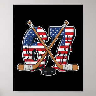 67 Hockey Drip Zahl Lustiges Meme Gen Alpha Slang Poster