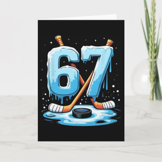 67 Hockey Eis Drip Gen Alpha Slang Jungen Männer  Karte (Vorderseite)