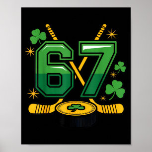 67 Hockey-Fanatiker Glückliche irische Vibes St. P Poster