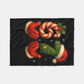 67 Hockey Hands Funny Christmas Meme Santa  Fleecedecke (Vorderseite (Horizontal))