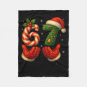 67 Hockey Hands Funny Christmas Meme Santa Fleecedecke (Vorderseite)