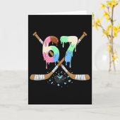 67 Hockey Lover Drip Number Funny Meme Dripping Ic Karte (Gelbe Blume)