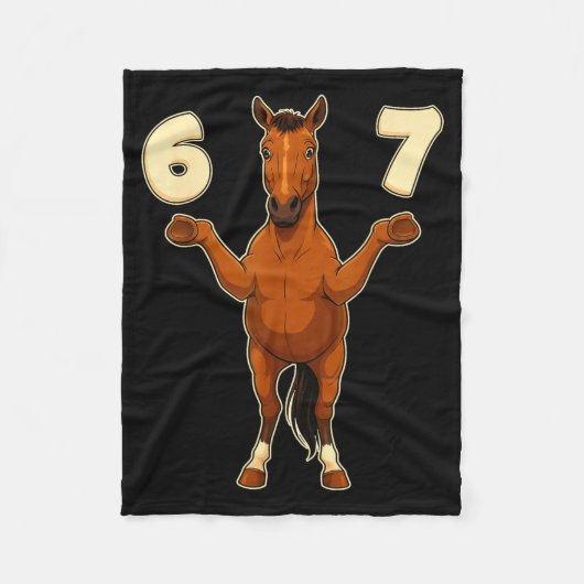 67 Horse Funny Gen Alpha Slang Kids Teens Number T Fleecedecke (Vorderseite)