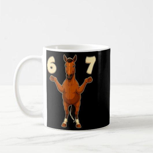 67 Horse Funny Gen Alpha Slang Kids Teens Number T Kaffeetasse (Links)