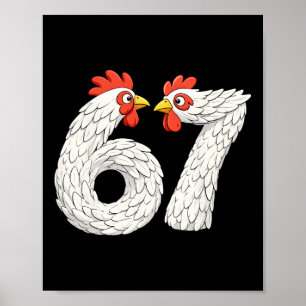 67 Hühner Meme Six Seven Lustige Kinder Teenager H Poster