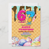 67 ice cream Birthday Party Invitation Einladung (Vorderseite)
