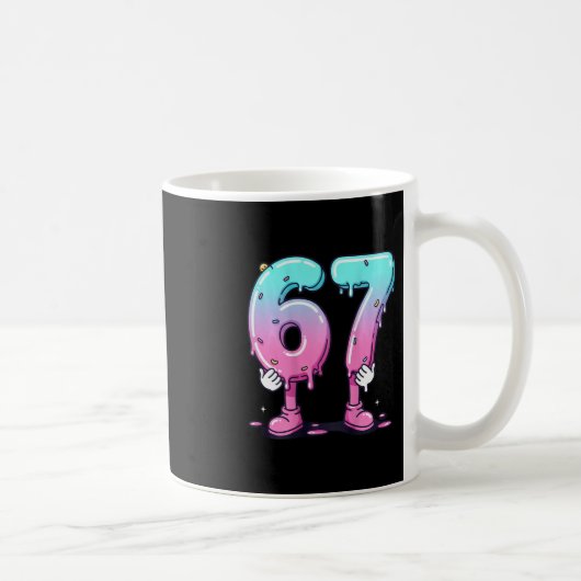 67 Ice Cream Drip (ck) Six Seven Meme For Gen Alph Kaffeetasse (Rechts)