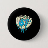 67 Ice Cream Drip Funny Six Seven Baseball Button (Vorderseite)