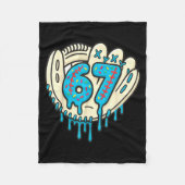 67 Ice Cream Drip Funny Six Seven Baseball Fleecedecke (Vorderseite)