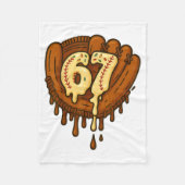 67 Ice Cream Drip Funny Six Seven Baseball Fleecedecke (Vorderseite)