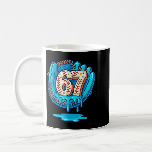 67 Ice Cream Drip Funny Six Seven Baseball  Kaffeetasse (Links)