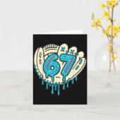 67 Ice Cream Drip Funny Six Seven Baseball  Karte (Gelbe Blume)
