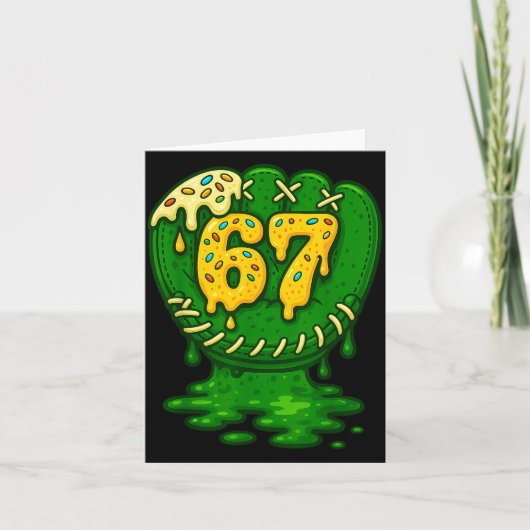 67 Ice Cream Drip Funny Six Seven Baseball Karte (Vorderseite)