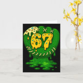 67 Ice Cream Drip Funny Six Seven Baseball Karte (Gelbe Blume)