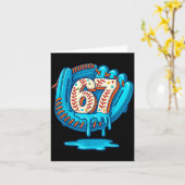 67 Ice Cream Drip Funny Six Seven Baseball  Karte (Gelbe Blume)