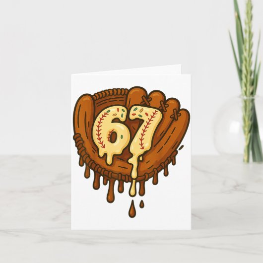 67 Ice Cream Drip Funny Six Seven Baseball Karte (Vorderseite)