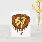 67 Ice Cream Drip Funny Six Seven Baseball Karte (Gelbe Blume)