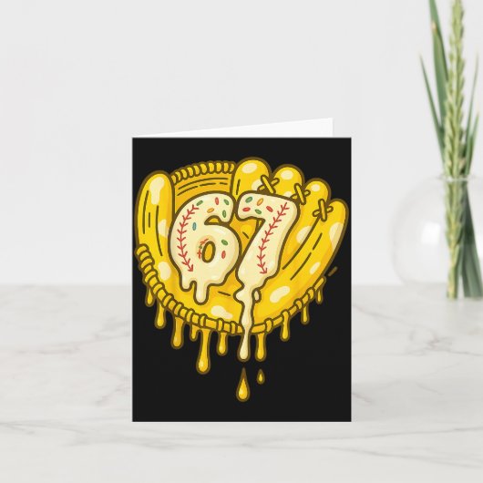 67 Ice Cream Drip Funny Six Seven Baseball Karte (Vorderseite)