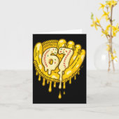 67 Ice Cream Drip Funny Six Seven Baseball  Karte (Gelbe Blume)