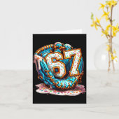 67 Ice Cream Drip Funny Six Seven Baseball Karte (Gelbe Blume)