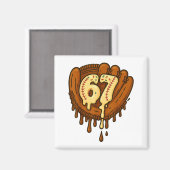 67 Ice Cream Drip Funny Six Seven Baseball Magnet (Vorderseite/Rückseite)