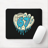 67 Ice Cream Drip Funny Six Seven Baseball  Mousepad (Mit Mouse)