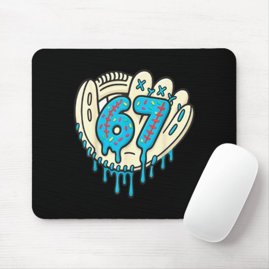 67 Ice Cream Drip Funny Six Seven Baseball  Mousepad (Mit Mouse)