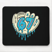 67 Ice Cream Drip Funny Six Seven Baseball  Mousepad (Vorne)