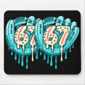 67 Ice Cream Drip Funny Six Seven Baseball  Mousepad (Vorne)
